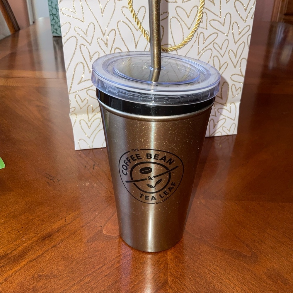 Coffee Bean & Tea Leaf Bronze Color, cold tumbler, 16 oz, RARE, HTF - Picture 3 of 13